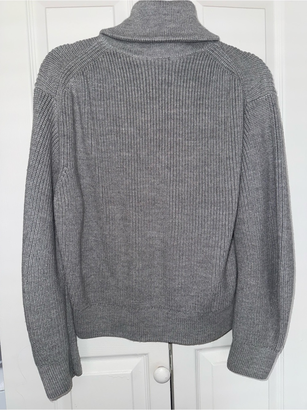 COS Light Gray Ribbed Half-Zip Sweater - Picture 7 of 9